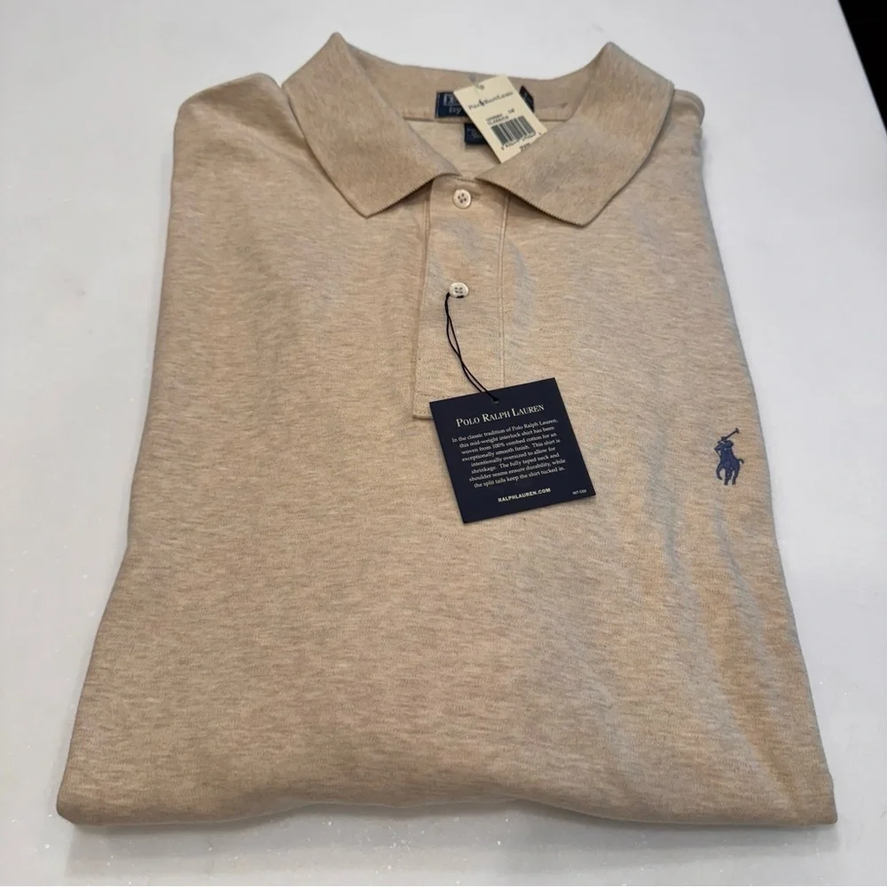Polo Ralph Lauren Mens 2XB Big Interlock Polo Shirt NEW Sand Color NWT